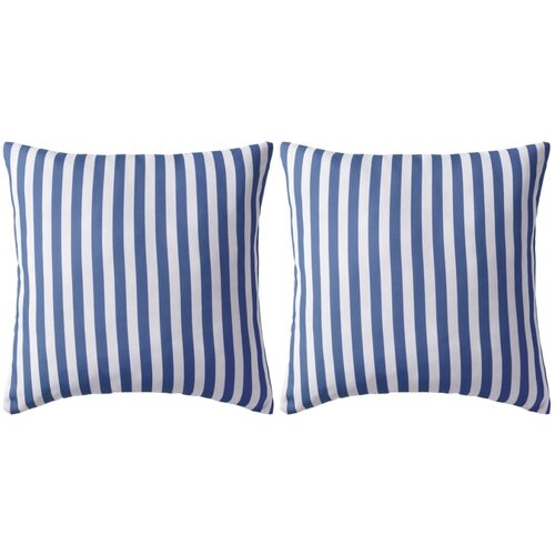 VidaXL Vrtni jastuci s prugastim uzorkom 2 kom 45 x 45 cm mornarsko plavi Slike