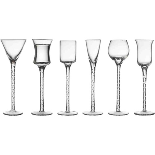  Transparentni stekleni kozarci za liker Rom 18 cm, 6 kosov - 1 Set Cene