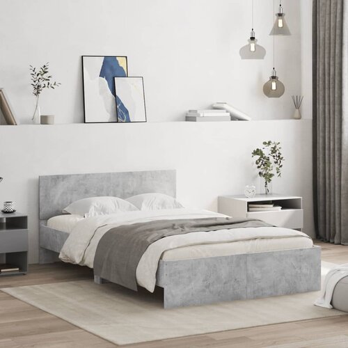 VidaXL Posteljni okvir z vzglavjem betonsko siv 120x200 cm Slike