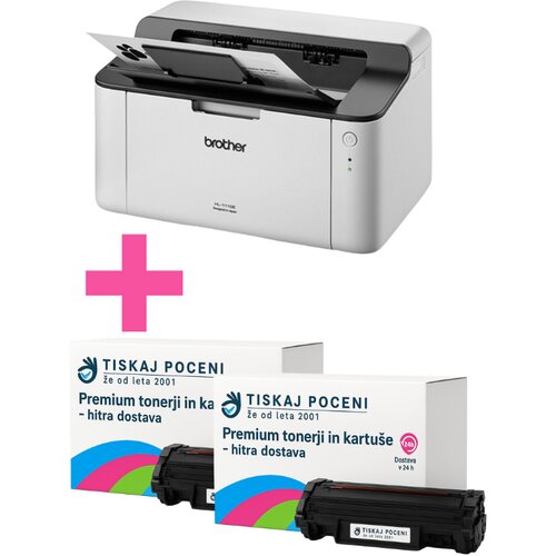  Tiskalnik Brother HL-1110E + 2X DODATNI KOMPATIBILNI TONER Cene