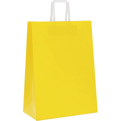  Papirnate vrećice 250 kom s ručkama žute 32x17x44 cm Slike