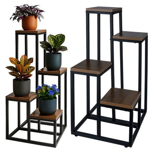 Ruhhy stalak za cvijeće 4 razine &amp;ndash; loft metalni stalak za biljke (do 50 kg) Slike