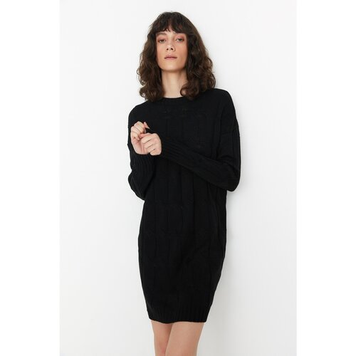 Trendyol Black Knitted Detailed Knitwear Dress Slike