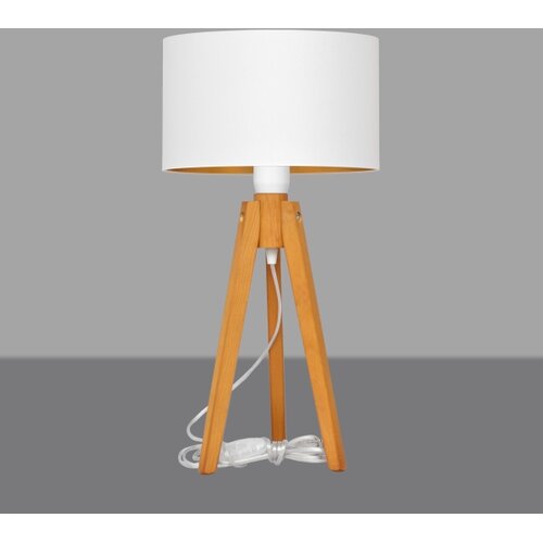  Stona lampa ALBA 1xE27/15W/230V bela/zlatna/hrast Slike