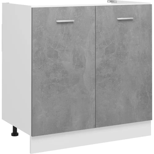 vidaXL Spodnja omarica za umivalnik betonsko siva 80x46x81,5 cm