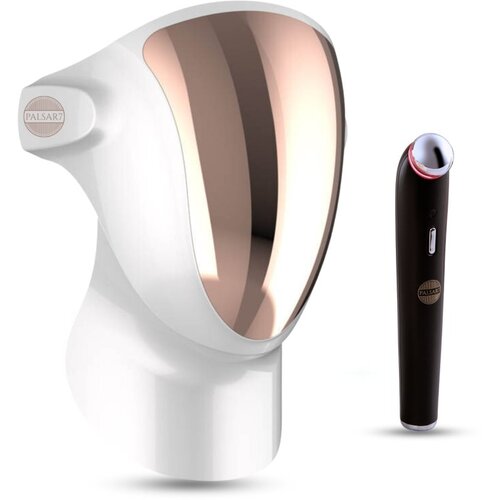 Palsar7 Exclusive Set Professional LED Mask & Galvanic Iron set ima povoljniju cijenu White/Gold Cene