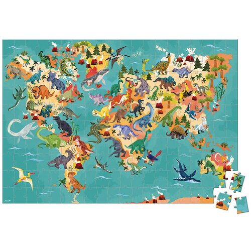 Janod otroški izobraževalni puzzli s figuricami the dinosaurs 200 kosov Cene