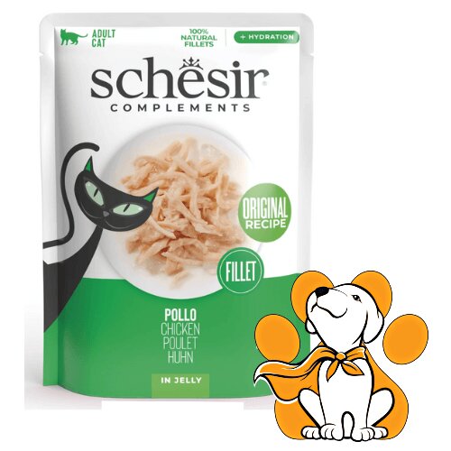 Schesir Cat Pouch Chicken in Jelly 70g, Fileti Piletine u Želeu Za Mačke Cene