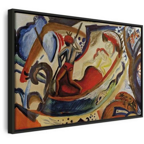  Slika - August Macke – Nackte Mädchen in der Barke 120x80 U crnom drvenom okviru Cene
