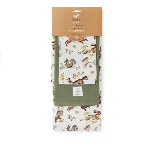 Cooksmart &amp;reg; Bombažne kuhinjske krpe v kompletu 3 ks 45x65 cm Forest Fable &amp;ndash; Slike