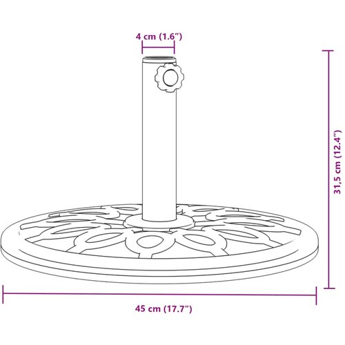  Baza suncobrana za stupove &amp;Oslash; 38/48 mm 12 kg okrugla Slike