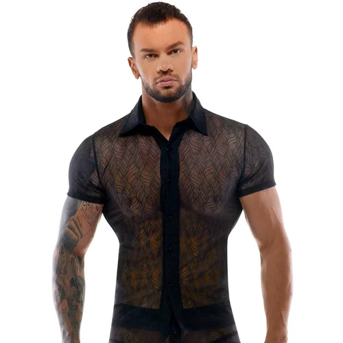 Svenjoyment Tight Half-Sleeve Lace Shirt 2161656 Black S