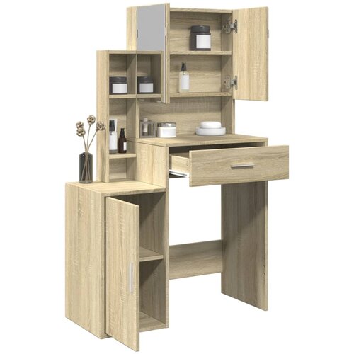 vidaXL Toaletna mizica z omarico sonoma hrast 80x39x80 cm Cene