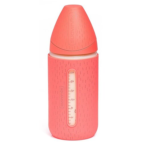 Suavinex Fla&scaron;ica Staklena 240Ml 3P S + Sil. Navlaka Roze Cene