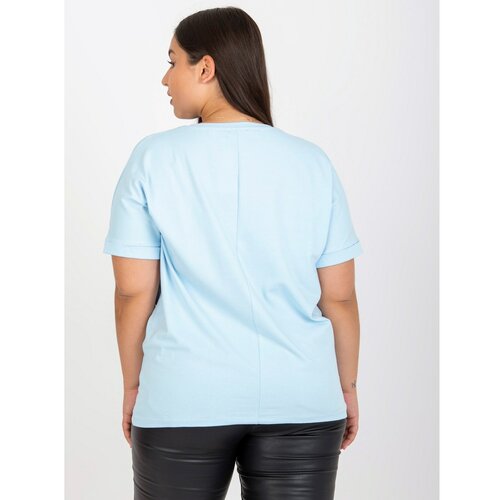 Fashion Hunters Plus size light blue printed t-shirt Slike