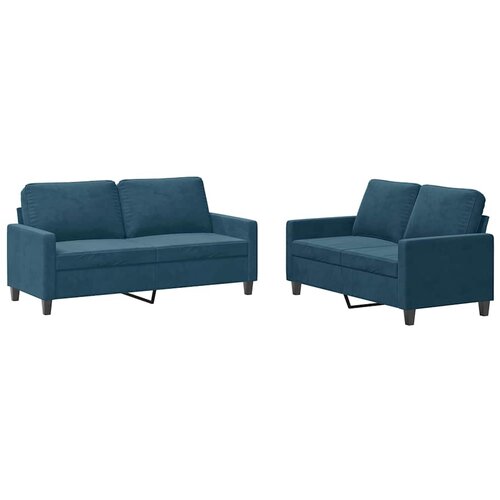 2-dijelni set sofa s jastucima plavi bar&amp;scaron;unasti Slike