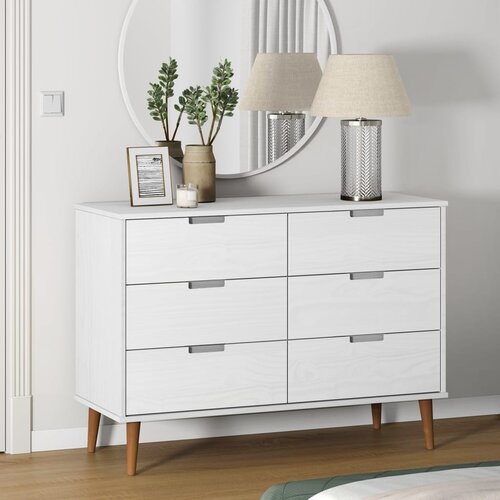 vidaXL Predalnik bel 113x40x80 cm trdna borovina Cene