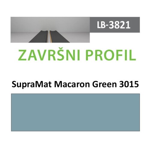 AGT profil Zidni MDF Završni LB-3821-B SupraMat Macaron Green (3015) 2800x116x18mm ( 026-140 ) Cene