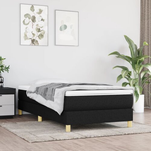 The Living Store Posteljni okvir črn 90x200 cm blago - Box Spring Posteljni Okvir, (21520404) Cene