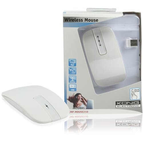 Konig Optički Wireless mi&amp;scaron;, 1600dpi 2.4GHz, boja bijela &amp;ndash; CMP-MOUSE 210 Slike