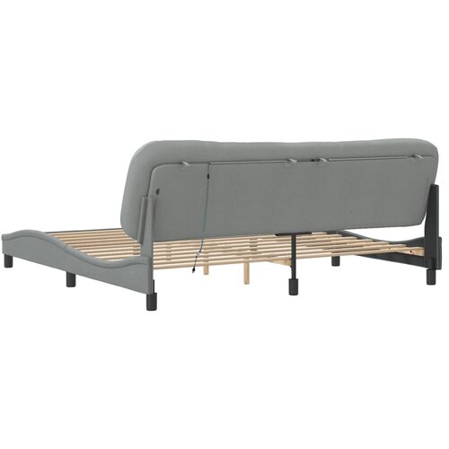  Okvir kreveta s LED-om bez madraca Hvar 200 x 200 cm od tkanine Slike