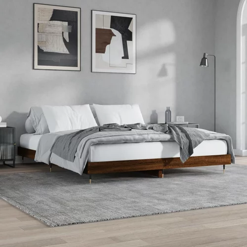 vidaXL Okvir za krevet smeđi hrast 200 x 200 cm konstruirano drvo
