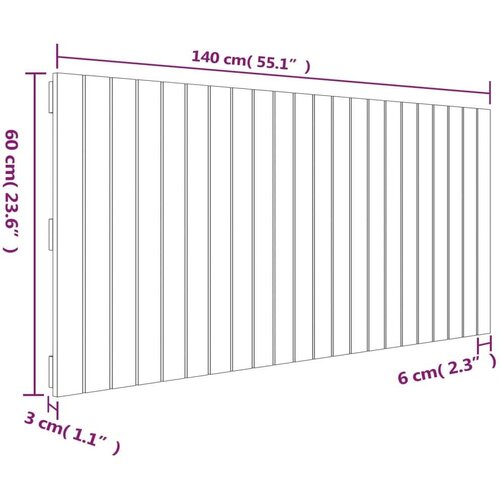 VidaXL zidno uzglavlje bijelo 140x3x60 cm od masivne borovine Slike