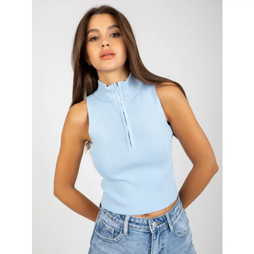 Fashion Hunters Women's blue top with zip closure