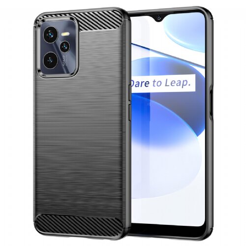  Silikonski ovitek za Realme C35 - mat carbon črn Slike