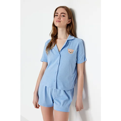 Trendyol Pajama Set - Blue - Plain