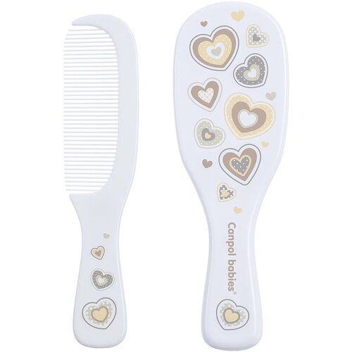 Canpol Newborn Baby Baby Brush With Comb Hearts če&amp;scaron;alj za kosu 1 kom Slike