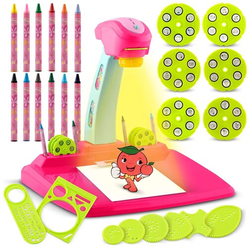 Ricokids 772000 Pink Drawing Learning Projector for Kids, (21740697) Cene