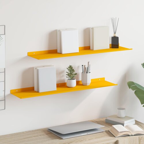  Lebdeća polica Zidne 2 pcs Žuta 80 x 18 x 2,5 cm Čelik Cijene