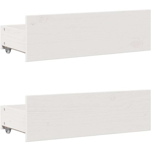 VidaXL Krevet s regalom za knjige bez madraca bijeli 90x200cm borovina Slike