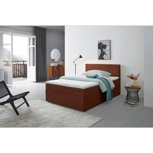 Livetastic POSTELJA Z VZMETNICO 140 cm x 200 cm , tekstil opečnato rjava Cene