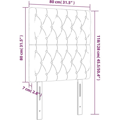  LED uzglavlje crno 80x7x118/128 cm bar&amp;scaron;unasto Slike