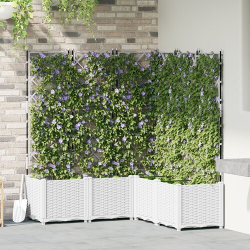 vidaXL Vrtne saksije Bijela Plastika 120 x 120 x 143 cm Cijene