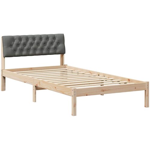 VidaXL Kovinska posteljna konstrukcija z vzglavjem rjava in temno siva, (5000084517) Slike