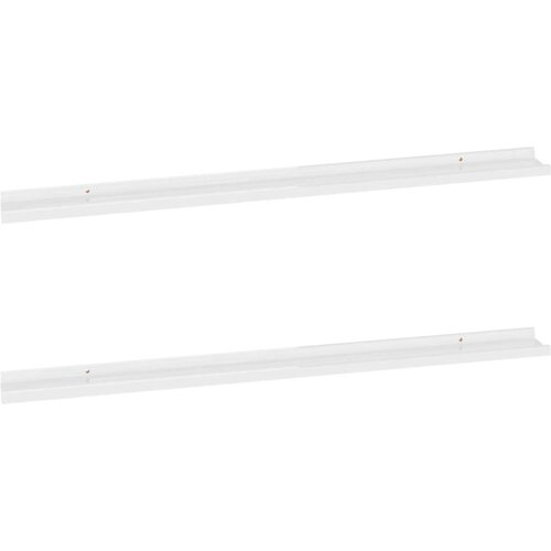 VidaXL Zidne police 2 kom visoki sjaj bijele 115 x 9 x 3 cm Slike