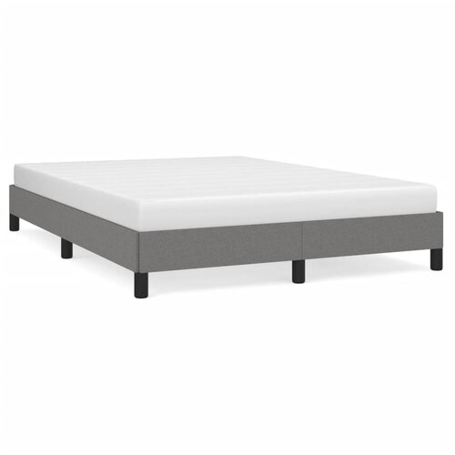 Maison Chic Posteljni okvir - Dvoposteljna postelja - Zakonska postelja brez vzmetnice temno siv 140x190 cm blago-J12904, (21771589) Slike