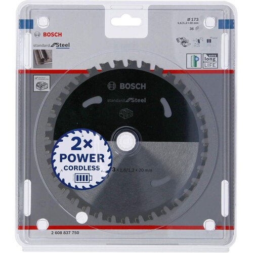 Bosch Standard for Steel list kružne testere za akumulatorske testere 173x1,6x20 T36 Cene