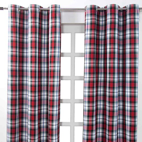 HOMESCAPES Macduff Tartan Check Ready Made Eyelet zavese par, 117x137 cm, (20749709) Cene