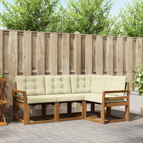  Set vanjskih sofa 4 kom. Prirodna i krem Smeđa 190 x 130,5 x 73 cm Slike