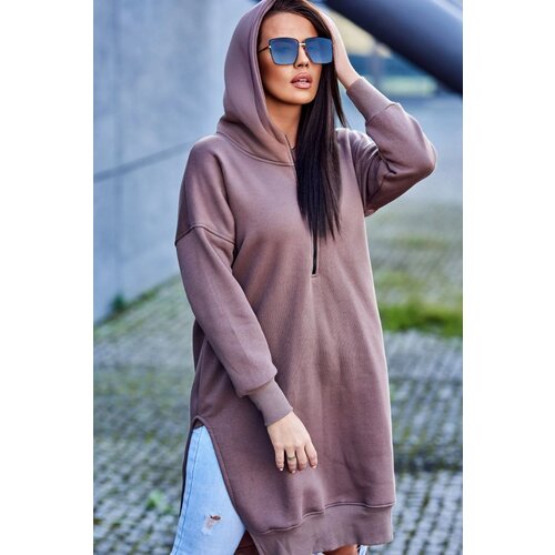 Kesi Insulated sweatshirt with mocha slits on the sides Cene