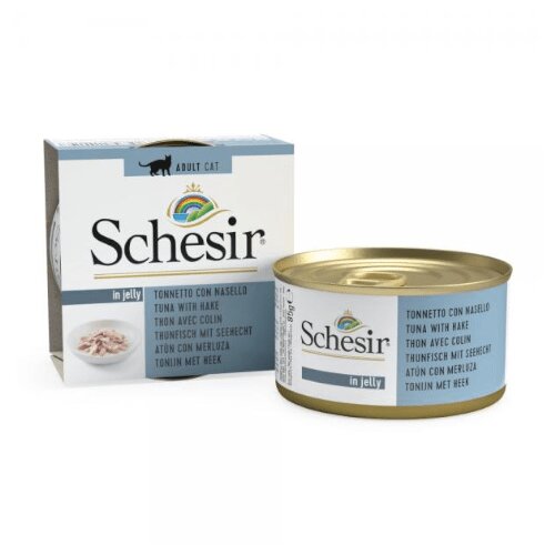 Schesir cat tuna i bakalar u želeu, 85gr Slike