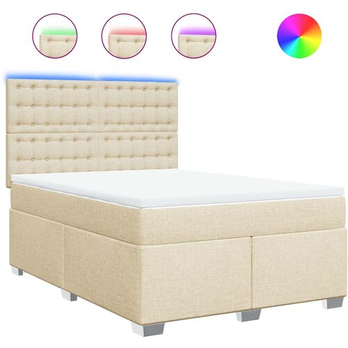 Maison Chic Box spring postelja - Vzmetna postelja z vzmetnico krem 140x190 cm blago SL11884, (21882599) Cene