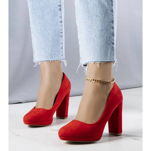 Gemre Red pumps on a block heel Leonard Cene