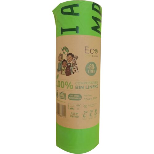 Eco Green Living Kompostabilne vreče za odpadke - 60 L - 10 k. Slike