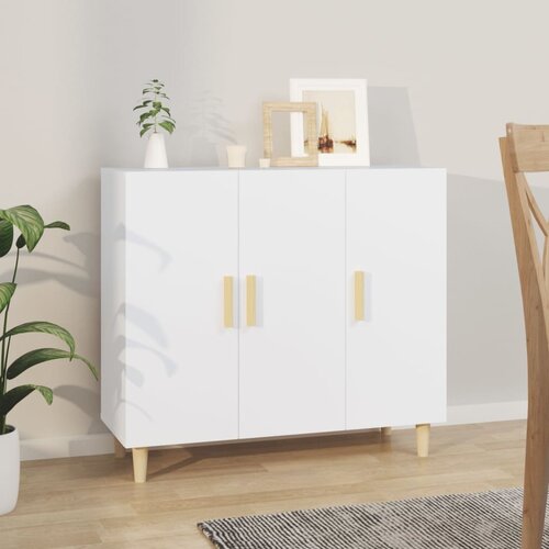 VidaXL Komoda bela 90x34x80 cm konstruiran les Slike