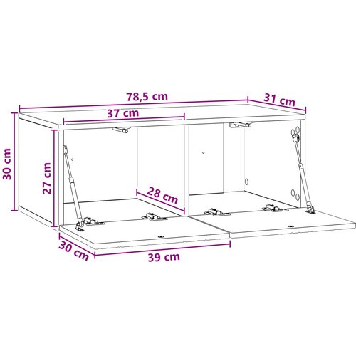  ormar za zid 78,5 x 31 cm Bijela Konstruirano drvo Zidne Slike